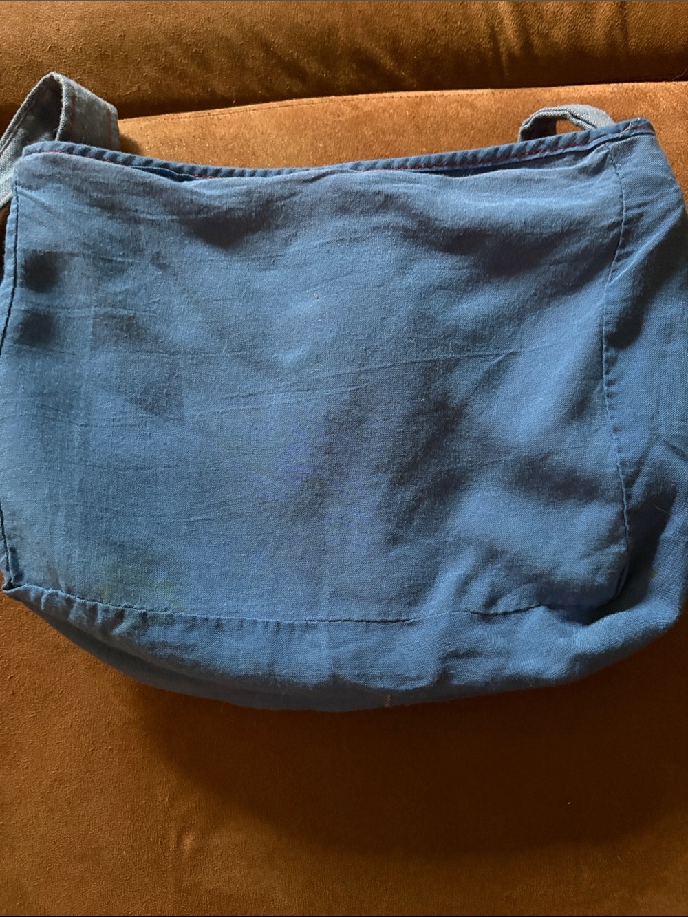 Blue Patchwork Doll Shoulder Bag with Front Pocket - Picture 5 of 6